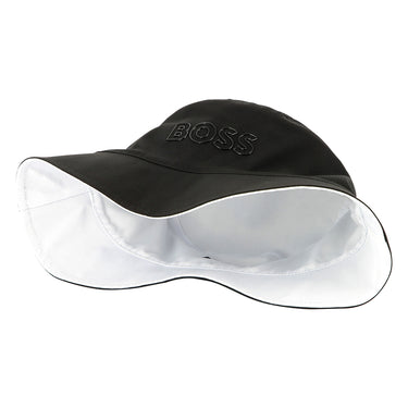 BOSS Gorro para bebe reversible logo bordado blanco y azul
